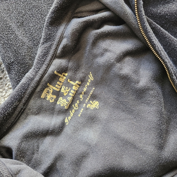 VS 2 Piece Black Terry Lounge Set L - Picture 4 of 13